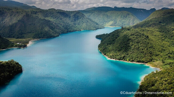 Aerial View: Laguna Brava or Yolnabaj Lake in Guatemala