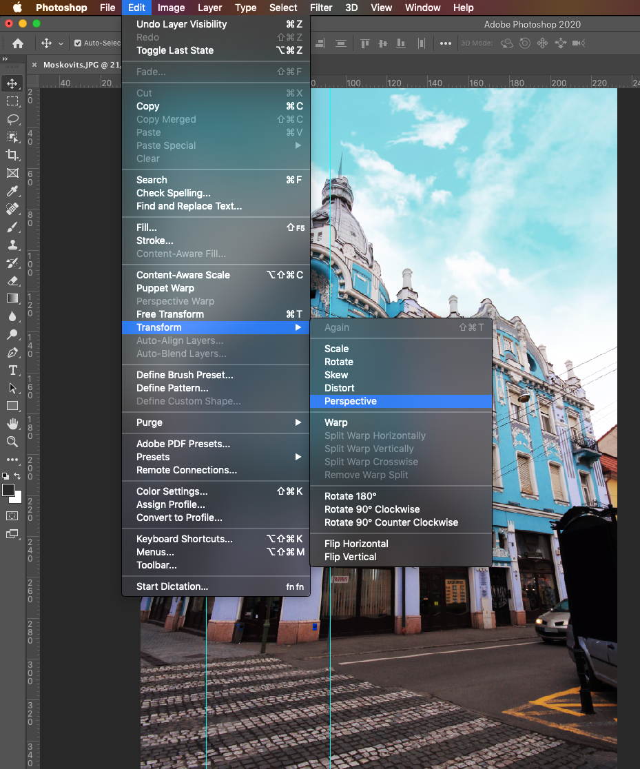 How To Correct The Perspective For Perfect Cityscape Images Using Photoshop Dreamstime