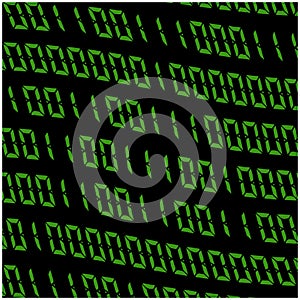 0,1 digits vector wallpaper. Green Binary code on black background. Digital matrix abstract technology illustration.