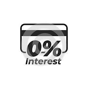 0% interest installment payment icon isolated on white background