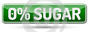 0% SUGAR - Abstract beautiful button with text.