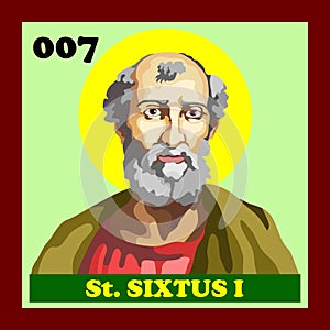 007th Roman Catholic Pope Saint Sixtus I Vector