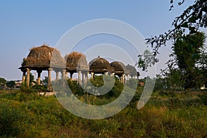 01 Nov 2019 Five Chhatris or Cenotaphs nera River Gahuva Kukadia Near Idar Sabarkantha North Gujarat