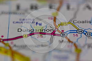 03-01-2021 Portsmouth, Hampshire, UK Dungannon Shown on a road map or Geography map and atlas