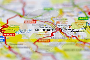 03-22-2021 Portsmouth, Hampshire, UK Aberdare Shown on a Geography map or road map