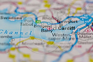 03-22-2021 Portsmouth, Hampshire, UK Barry Shown on a Geography map or road map