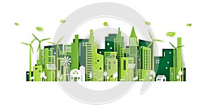 03.Green eco city paper art style