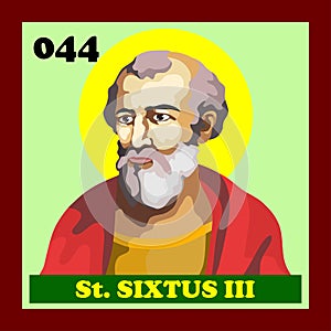 044th Roman Catholic Pope Saint Sixtus III Vector