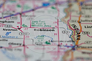 05-04-2021 Portsmouth, Hampshire, UK, Robinson Illinois Shown on a Geography map or road map