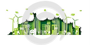 05.Green eco city paper art style