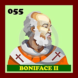 055th Roman Catholic Pope Boniface II Vector