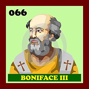 066th Roman Catholic Pope Boniface III Vector