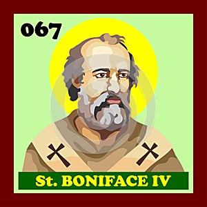 067th Roman Catholic Pope Saint Boniface IV Vector