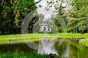 07.01.2021 Russia St. Petersburg. View of the Squeaky Chinese pavilion, Tsarskoe Selo, Pushkin