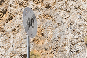 08.20.2023. Crete, Greece. A traffic sign: end maximum speed limit 40. Speed rise on road.End of 40 km per hour speed