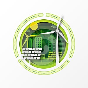 08.Green eco city and renewable energy concept