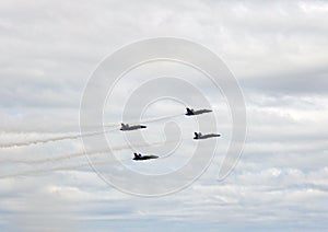 1, 2, 3, and 4 Blue Angels Fighter Jets