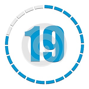 1-24 sectioned indicator circular chart, graph. Circle with 24 segments, sections info-graph element. Circular chart, graph as