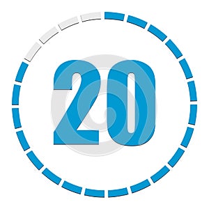 1-24 sectioned indicator circular chart, graph. Circle with 24 segments, sections info-graph element. Circular chart, graph as