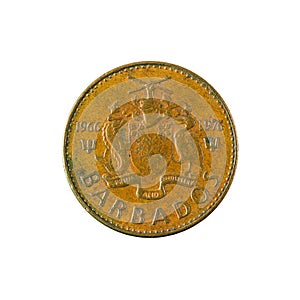 1 barbadian cent coin 1976 reverse