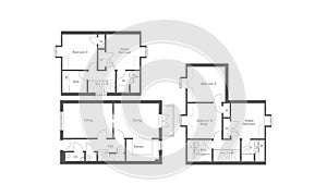 1 bed, 2 bed and 3 bed apartment floorplans