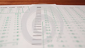 1 close up of multiple choice exam student testing paper