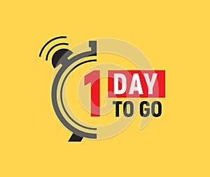 1 day to go last countdown icon. One day go sale price offer promo deal timer, 1 day only