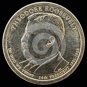 1 dollar coin. 26th President of the United States of America