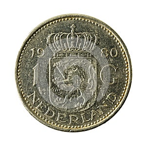 1 dutch guilder coin 1980 obverse