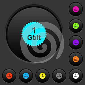 1 Gbit guarantee sticker dark push buttons with color icons