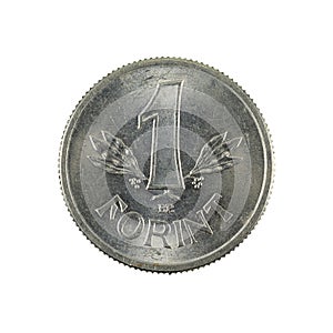 1 hungarian forint coin 1989 obverse isolated on white background