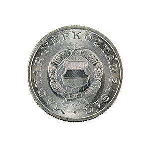 1 hungarian forint coin 1989 reverse isolated on white background