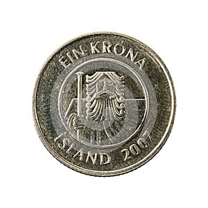 1 icelandic krona coin 2007 reverse