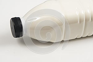 1 liter plastic milk pot on white background