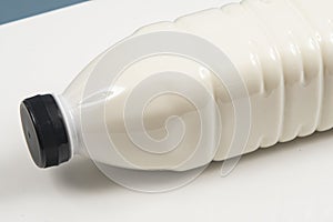 1 liter plastic milk pot on white background
