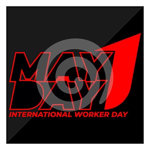 1 may day typography simple design_black background