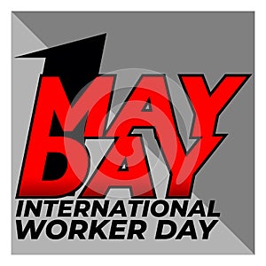 1 may day typography simple design_flat