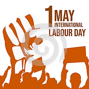 1 May Happy labour Day. International Labour Day Event Illustration
