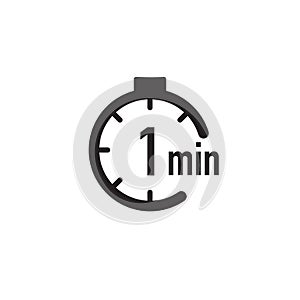 1 minute timer, stopwatch or countdown icon. Time measure. Chronometr icon. Stock Vector illustration isolated on white background