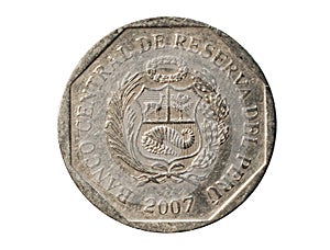 1 Nuevo Sol coin. Bank of Peru. Reverse, 2007