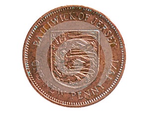 1 Penny coin, 1952~Today - Elizabeth II serie, Bank of Jersey. Obverse, 1971