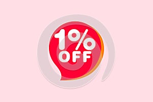 1 percent Sale and discount labels. price off tag icon flat design