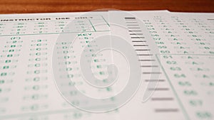 1 photo up of multiple choice exam student testing paper
