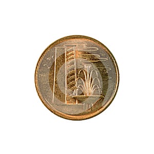 1 singapore cent coin 1981 reverse