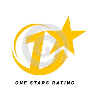 1 star rating. one star Symbol or emblem. vector