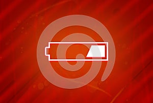 1 third charged battery icon isolated on abstract red gradient magnificence background