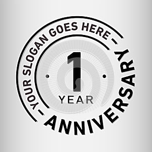 1 Year Anniversary Celebration Design Template. Anniversary vector and illustration. One year logo.