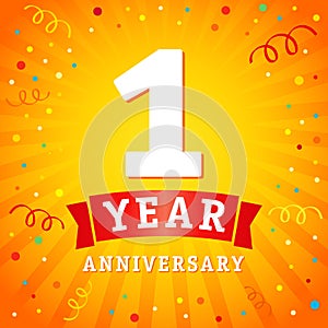 1 year anniversary logo celebration card