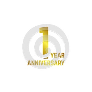 1 Year Anniversary Logo Vector Template Design Illustration