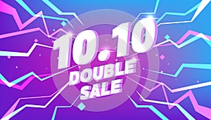10.10 Online shopping day sale poster or flyer design. Global shopping world day Sale on colorful background. 10.10 Double sale